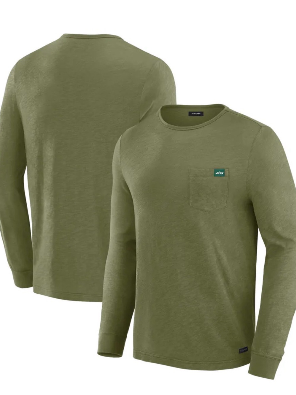 Men's New York Jets J. Palmer Olive In-The-Pocket Long Sleeve T-Shirt